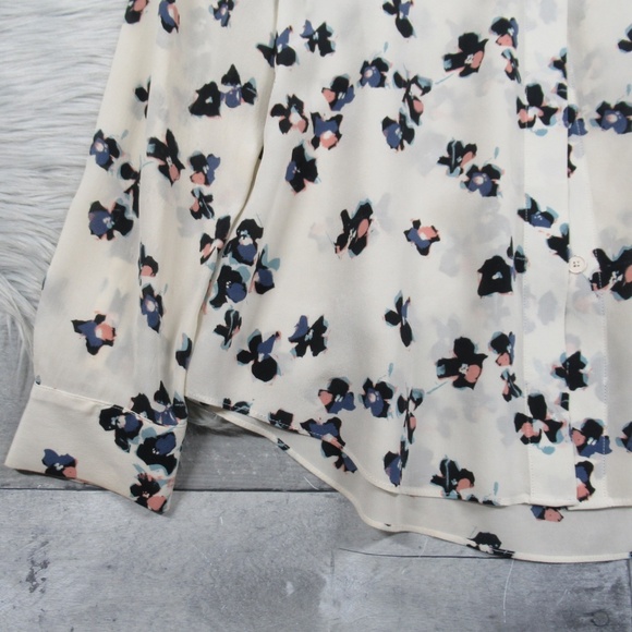 Rebecca Taylor Floral Silk Button Blouse Women's Size 2 - Picture 8 of 13